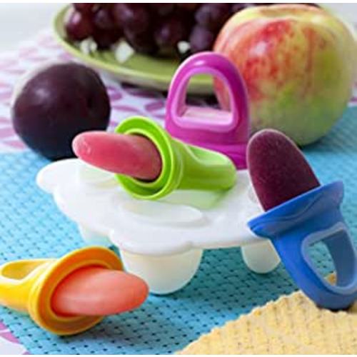 Nuby Garden Fresh Fruitsicle Frozen Pop Tray, Multicolored - 1 Set 4-Handle, Tray