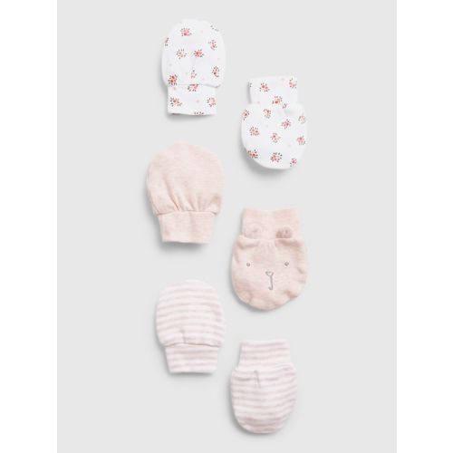 Baby 100% Organic Cotton First Favorite Mittens (3-Pack) in pink heather, size: One Size