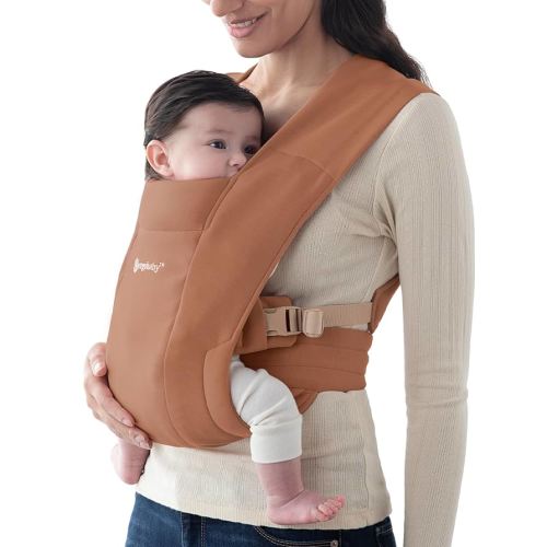 Ergobaby Embrace Cozy Newborn Baby Wrap Carrier (7-25 Pounds), Ponte Knit, Canyon Clay