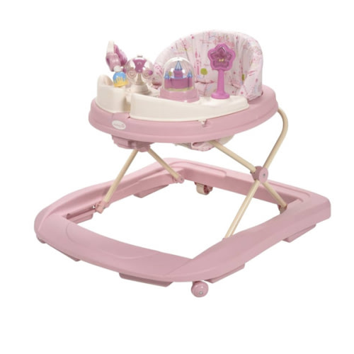 Disney Baby Walker with Wheels, Pink Baby Walkers and Activity Center for Infants