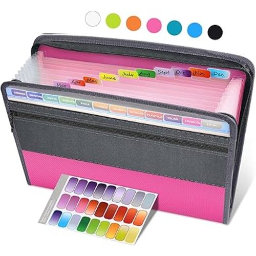File Organizer with Safe Zipper - Pink