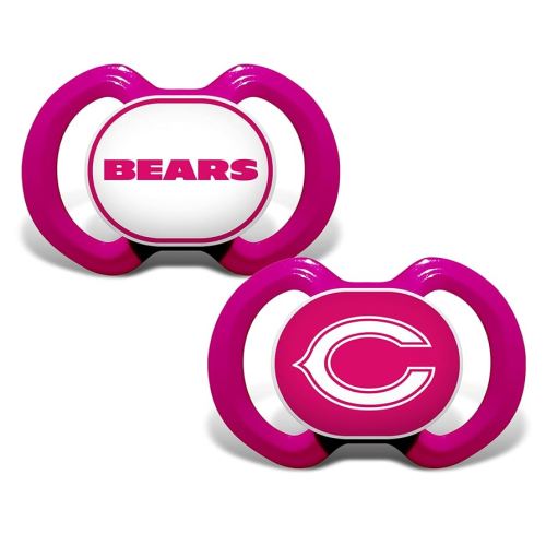 BabyFanatic Girls Pink Pacifier 2-Pack - NFL Chicago Bears - Officially Licensed League Gear