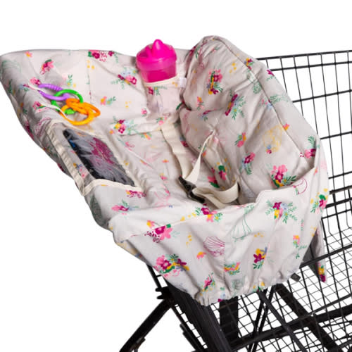 Disney Baby by J.L. Childress Shopping Cart & High Chair Cover - for Baby, Kids, Toddler - Phone Holder and Toy Loops - Extra Large, Universal Grocery Cart Cover - Gender Neutral - Mickey Mouse Black