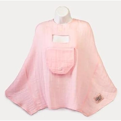Nursing Covers -100% Muslin Organic Cotton - Breathable - Beautiful - Complete Privacy - Made by a Mother - USA Company - "Quinn" (Pink)