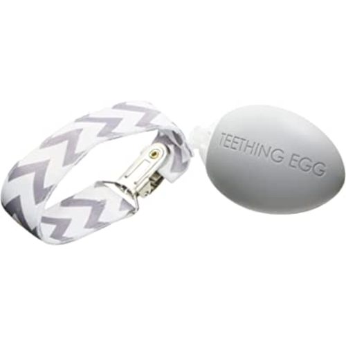 The Official Teething Egg Baby Teether Gray - Teething Toys for Babies 0-6 months and 6-12 months Infant Sensory Toys - Top Baby Shower and Registry Gift