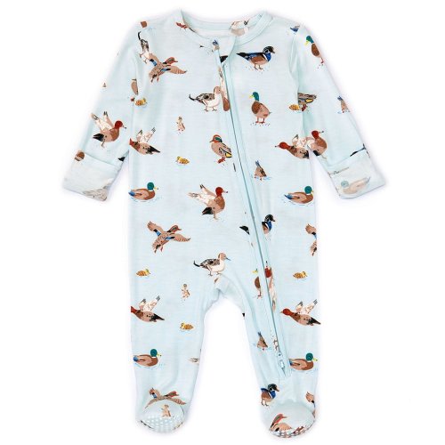 Angel Dear Baby Boys Newborn-9 Months Long Sleeve Duck Printed Zipper Footie Coverall