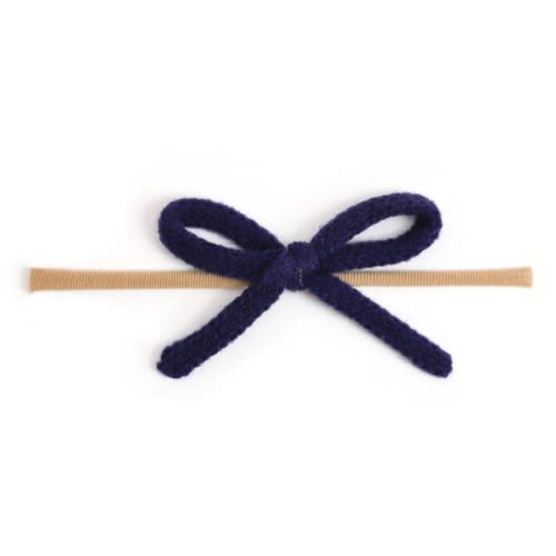 Yarn Baby Bow - Navy