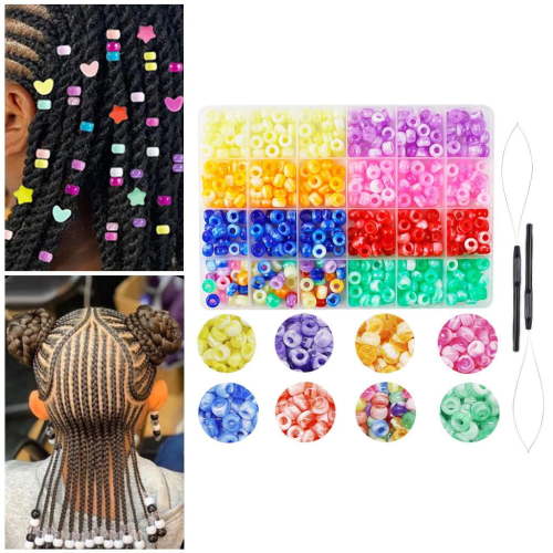 480Pcs Hair Beads Multicolor Beauty Supplies Accessories ,8mm Crafts for ,Salon ,Jewelry Making ,Wedding Photography