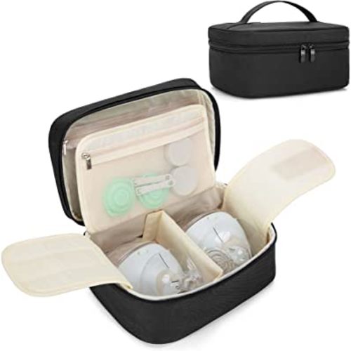 Wearable Breast Pump Bag Compatible with Willow and Elvie Breast Pump, Case for Wearable Breast Pump and Extra Parts (Patent Pending), Black