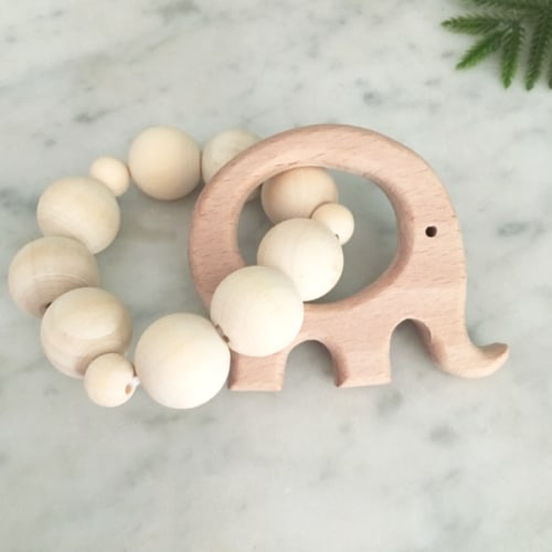 Natural Wood Ring Teether - elephant
– Aspen & Maple