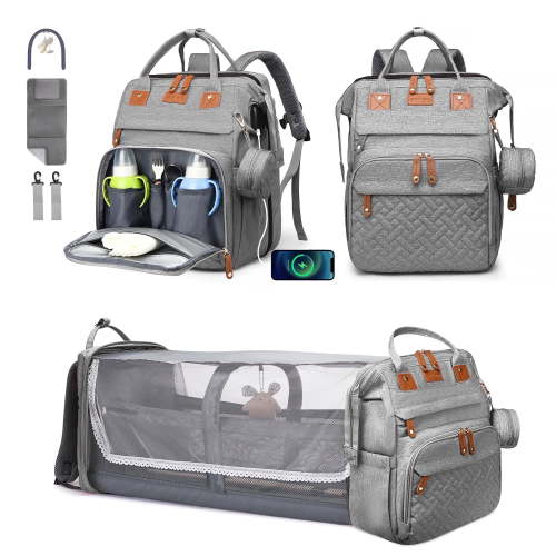 Morfone Baby Diaper Bag Backpack with Changing Station, Large Capacity Baby Bag, Waterproof Travel Backpack with USB Charging Port, Stroller Straps , Baby Shower Gifts