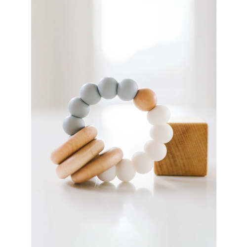 Silicone + Wood Teether Ring
