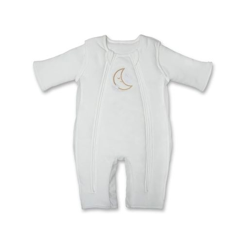 Baby Brezza 2-in-1 Double Zipper Baby Sleepsuit - Unique Swaddle Transition Sleepsuit - Breathable with Mesh Panels - Converts from Sleepsuit to Sleep Vest, 3-6 Months, Cream - 3-6 Month, 2 in 1