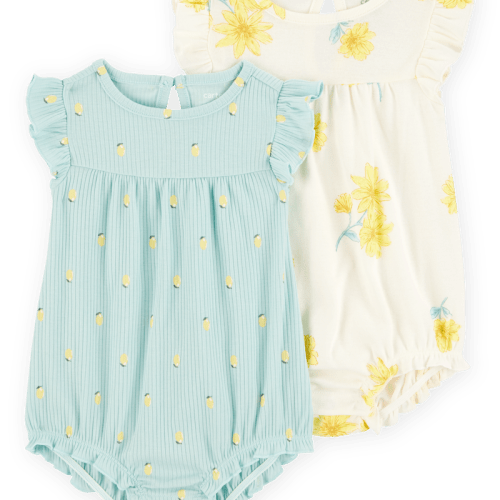 Multi Baby 2-Pack Floral Rompers | Carter’s Oshkosh Canada