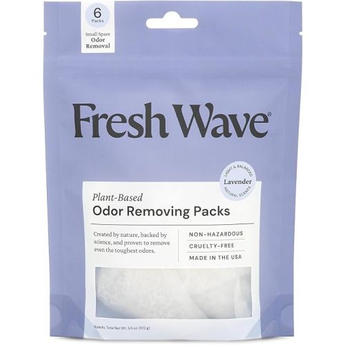 Fresh Wave Lavender Odor Eliminating & Deodorizing Packs | Bag of 6 | Safer Odor Relief for Small Spaces | Natural Plant-Based Odor Eliminator | Odor Absorbers for Home