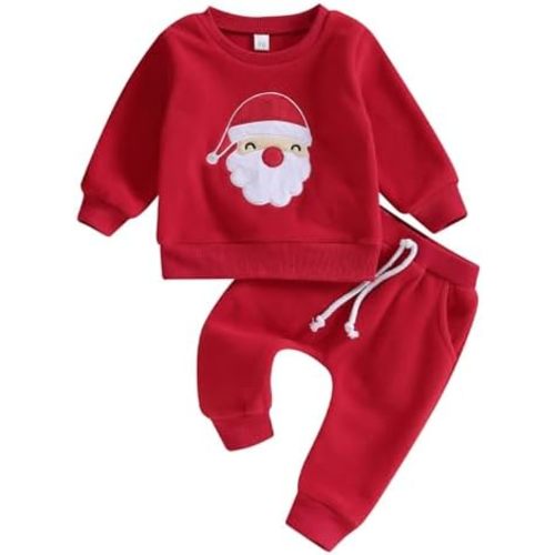 TheFound Christmas Baby Boy Girl Outfit Xmas Fall Winter Pullover Sweatshirt Warm Pant Newborn Toddler Baby Christmas Clothes