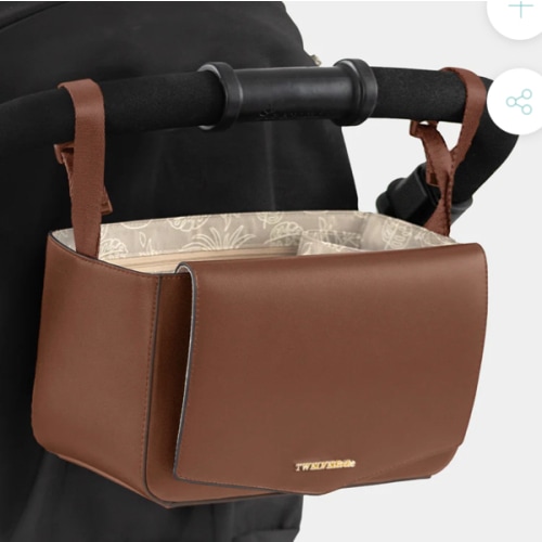 Peek-A-Boo Vegan Leather Stroller Caddy 2.0 in Toffee