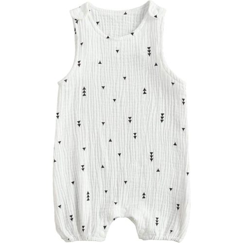 Fanvereka Newborn Baby Boy Girl Romper Sleeveless Jumpsuit Summer Solid Color Bodysuit One Piece Outfits