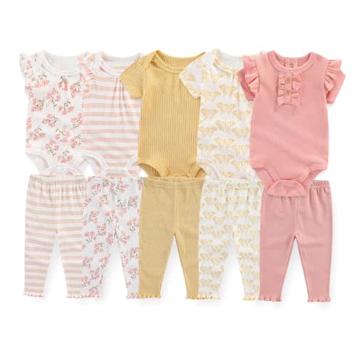 JELYLOVE Unisex Baby Boy Girl Pants Sets 10 pack Cotton Casual New born Clothes Comfort Infant Outfit