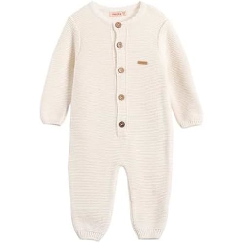 Minora Newborn Baby Boy Girl Romper, One Piece Knitted Long Sleeve Bodysuit (0-12 Months)