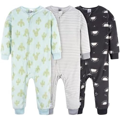 Gerber Baby Boys' Flame Resistant Fleece Footless Pajamas (3 Pack)