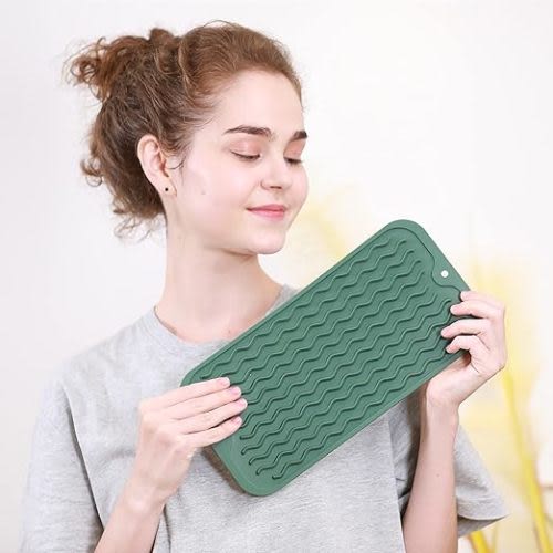 ZLR Silicone Dish Drying Mat for Kitchen Counter Extra Small - Multi Usage Eco Friendly Drying Matt Kitchen Counter - Easy to Clean Heat Resistant Dish Drying Pad - 6" x 12" - Dark Green