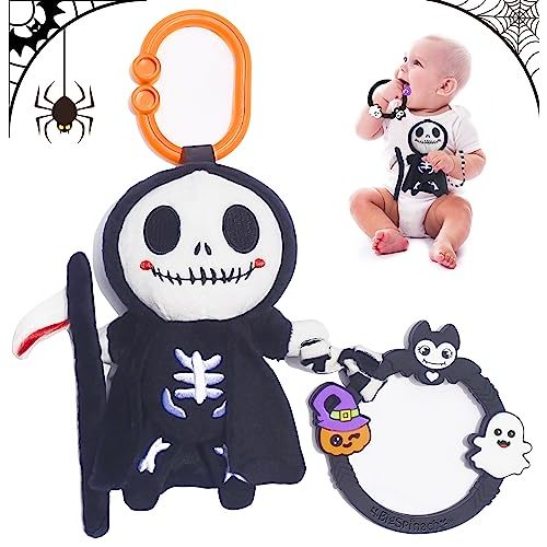 BIGSPINACH Halloween Baby Toy Gothic Baby Teether Ring Baby Stuff Teething Toy (Grim Reape)