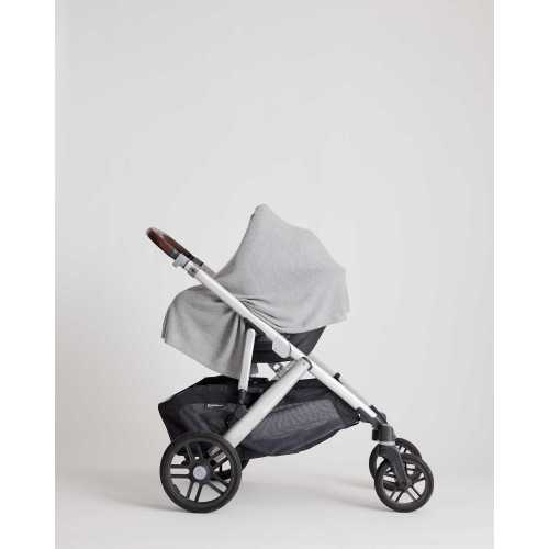 Lightweight Cotton Cashmere Nursing Shawl in Heather Grey