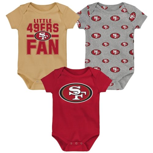 Newborn Outerstuff San Francisco 49ers Little Tike 3-Piece Bodysuit Set