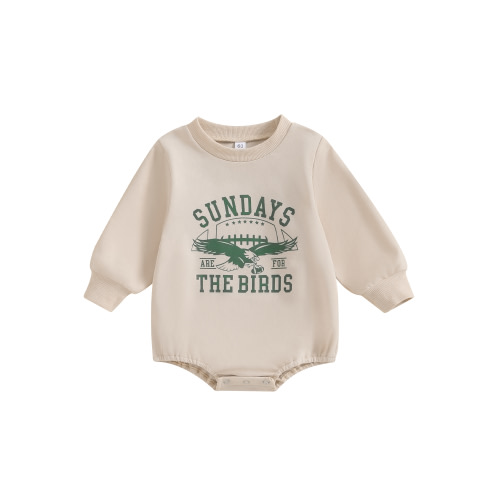Baby Boys Girls Sundays are for the Birds Sweatshirts Rompers Eagle Letter Long Sleeve Jumpsuits Fall Football Clothes