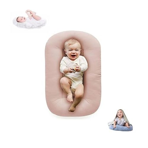 Baby Lounger Snuggle Me Lounger for Infants 0-12 Months, Bionic Design Baby Nest Sleeper Baby Lounger Soft Organic Cotton Breathable Lounger (A)