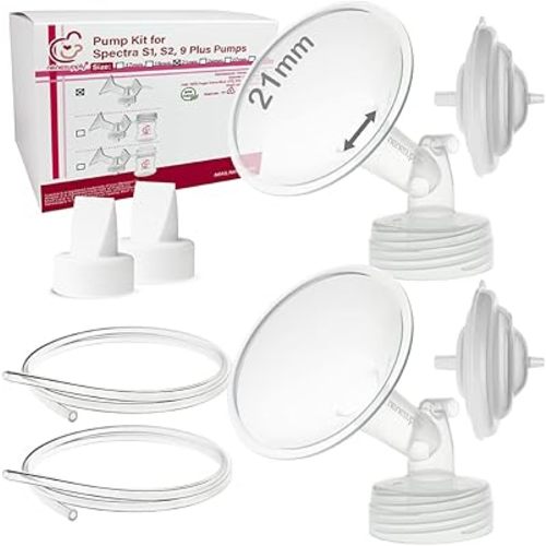 Nenesupply 21mm Flange Pump Parts Compatible w Spectra S2 S1 Breast Pumps Replacement Kit for Spectra Pump Parts S2 Parts S2 Accessories Inc Flange Duckbill Valve Backflow Protector