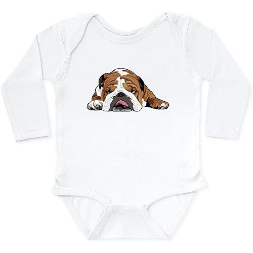 CafePress Teddy The English Bulldog Body Suit Unisex Cute Long Sleeve Infant Bodysuit Romper
