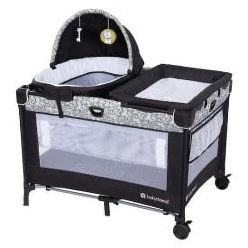 Baby Trend Nursery Den Playard with Snooze Pod and Flipover Changer, Hidden Jungle Trio Black