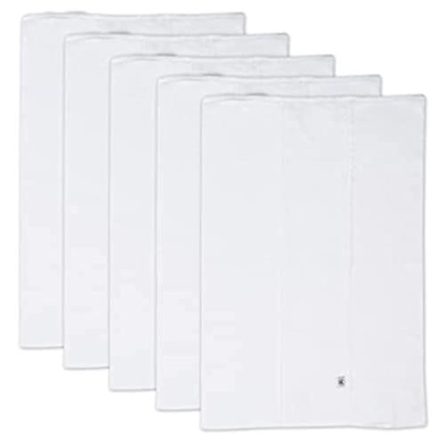 HonestBaby unisex baby 5-Pack Organic Cotton Knit Burp Cloths Bandana, Bright White, One Size US