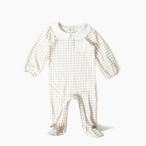 Picolette by Olivia Culpo Baby Girls' collared Long Sleeve Sleep N Play - Beige 0-3M