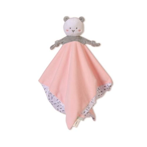 Saro Sensory Sweet & Fun Security Blanket - Pink Lovey For Newborns - Soft & Cuddly For Sensory Development & Baby Girls