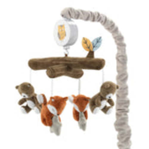 Sierra Sky Brown Bear/Fox Musical Baby Crib Mobile Soother Toy – Lambs & Ivy