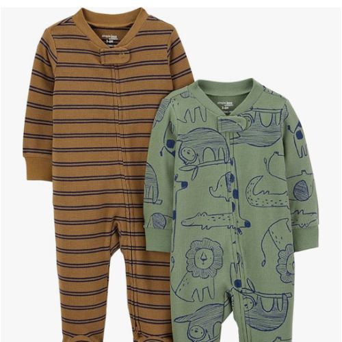 2-pack 2-way Zip Cotton Footed Sleep and Play - Newborn