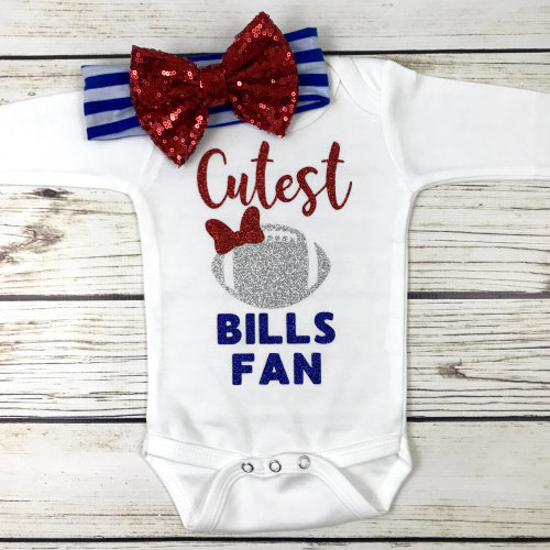 Cutest Bills Fan Football Bodysuit Outfit For Baby Girl