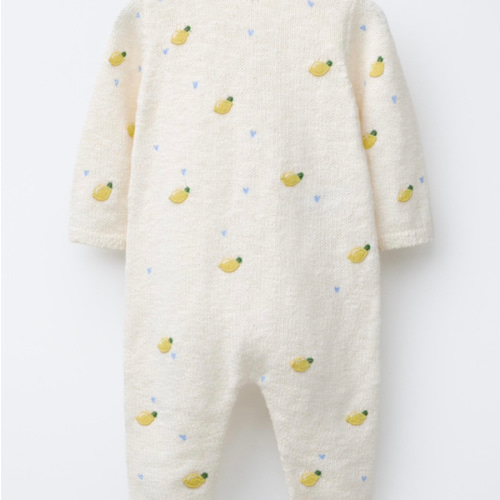 EMBROIDERED LEMON KNIT JUMPSUIT - Ecru | ZARA United States