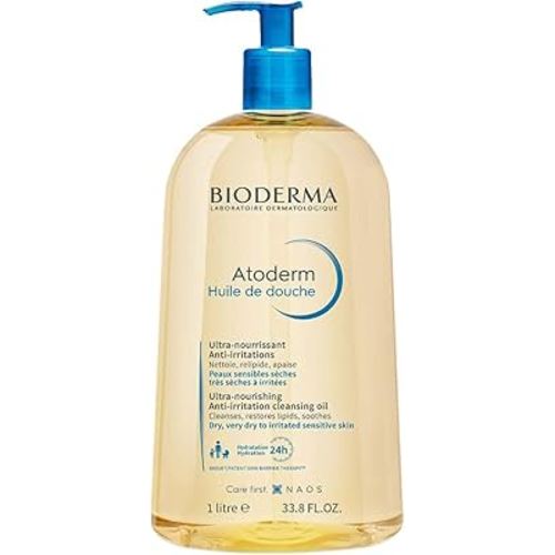 Bioderma Atoderm Shower Oil, Cleansing Oil For Face & Body, Nourishing Cleansing Oil For Dry to Atopic Sensitive Skin For Softer & Smooth Skin For Your Whole Family