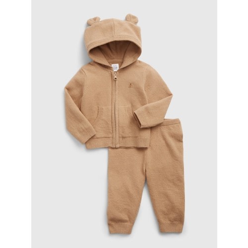 Baby Brannan Bear Hoodie Outfit Set in brannan brown