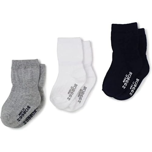 Robeez Boy's Baby, Infant, Toddler Soft Cotton Non-Slip Socks/Kickproof Seamless Design (3 Pack)