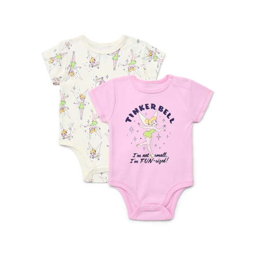 Tinkerbell Baby Girls Graphic One-Piece Bodysuits, 2-Pack, Sizes 0/3M-24M