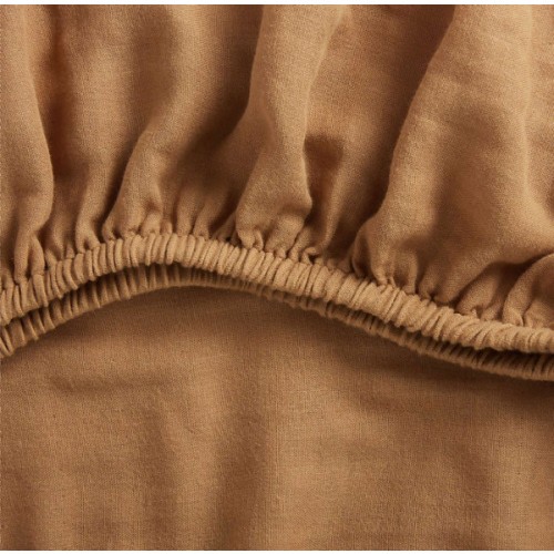 Supersoft Brulee Brown 100% Organic Cotton Gauze Baby Crib Fitted Sheet
