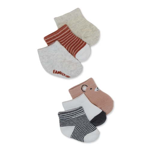 Carter's Child of Mine, Baby Infant Boy Bear Ankle Socks, 6 Pack, Sizes Newborn-6 Months