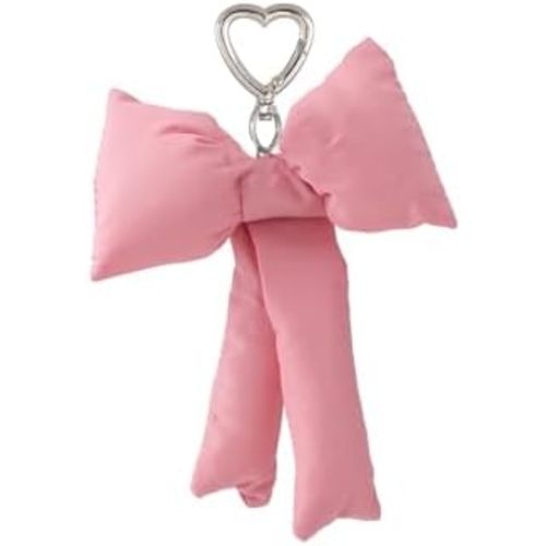 Jamortty Pink Bow Keychain Bag Charms Y2K Bowknot Plaid Keychains Coquette Aesthetic Purse Handbag Backpacks Charms