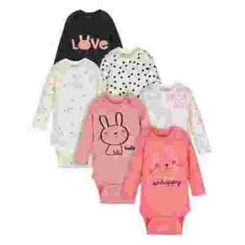 Onesies Brand Baby Girl Long Sleeve Bodysuit, 6-Pack, Sizes Newborn-12 Months