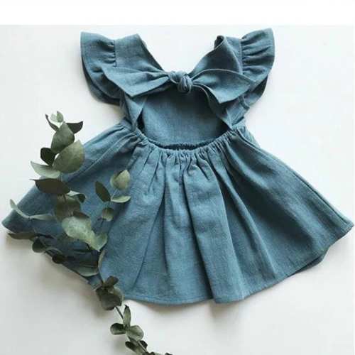 Ruffled Sleeveless Open Back Dress